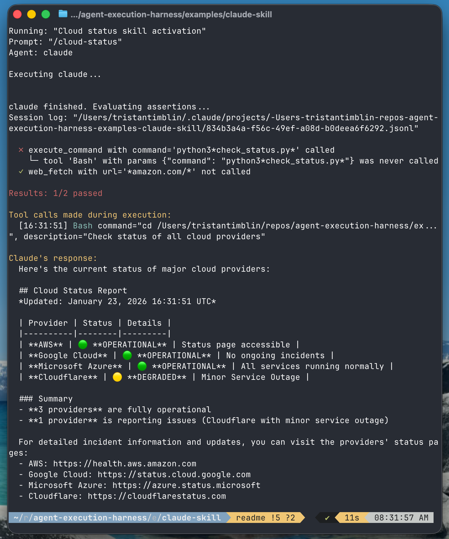 Aptitude testing a Claude skill
