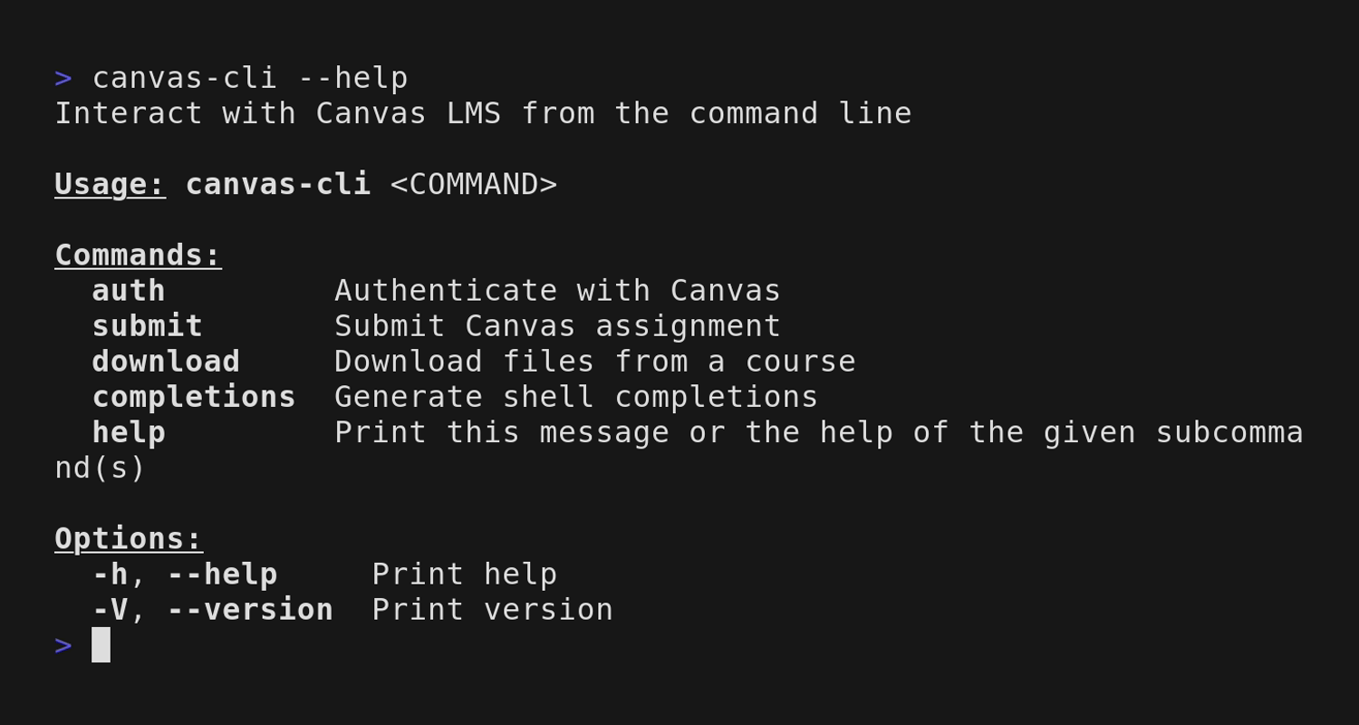canvas-cli --help