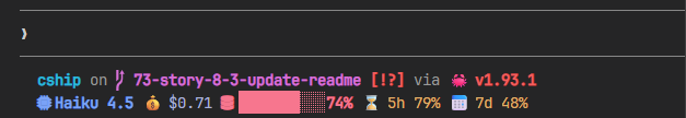 Nerd Fonts cship statusline
