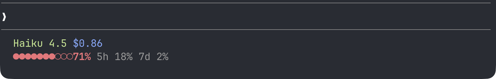 Material Hex cship statusline