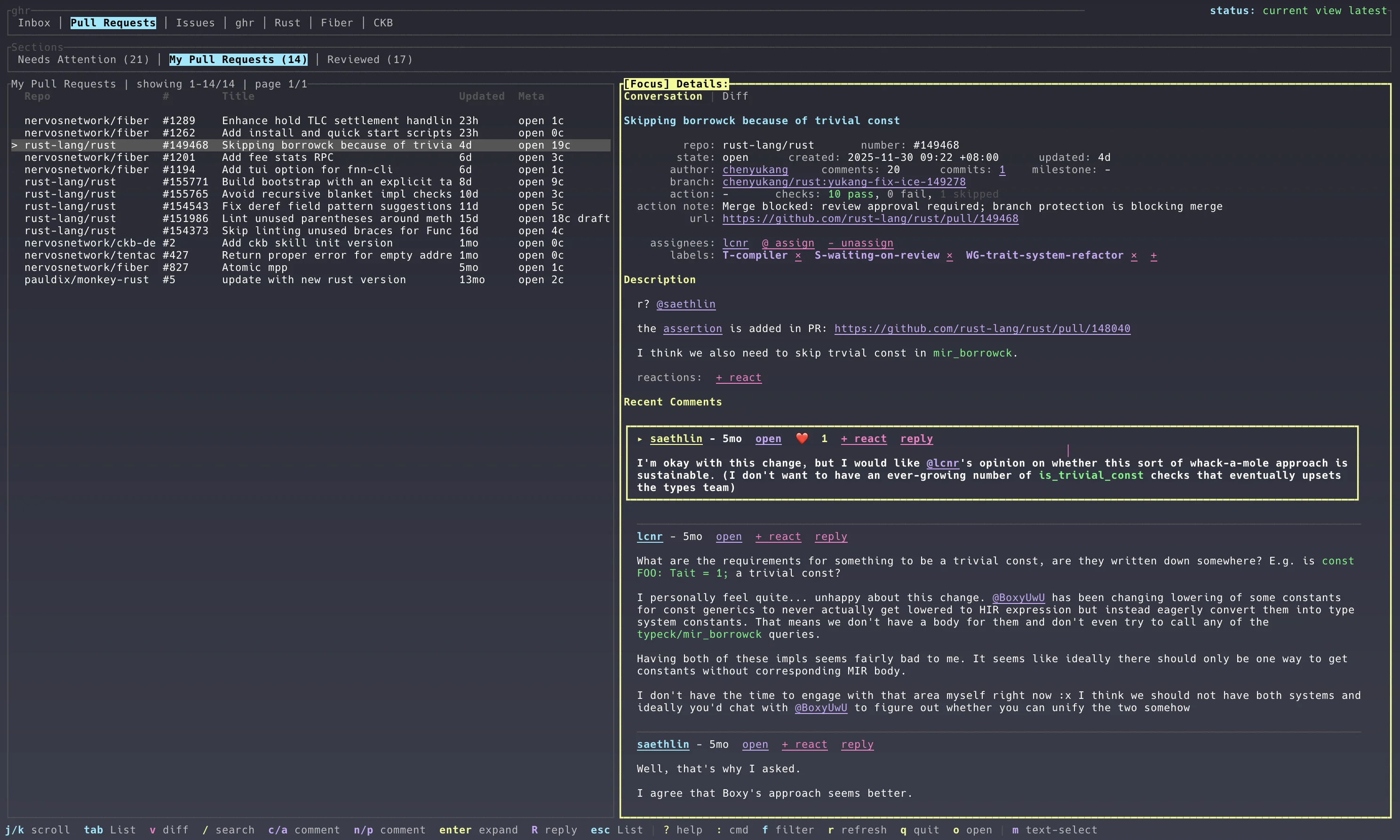 ghr conversation and triage screenshot