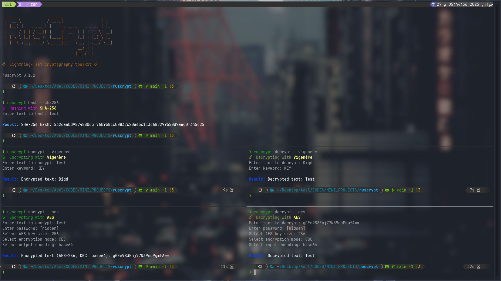 ruscrypt usage screenshot