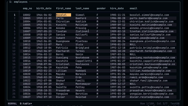 Select projection demo