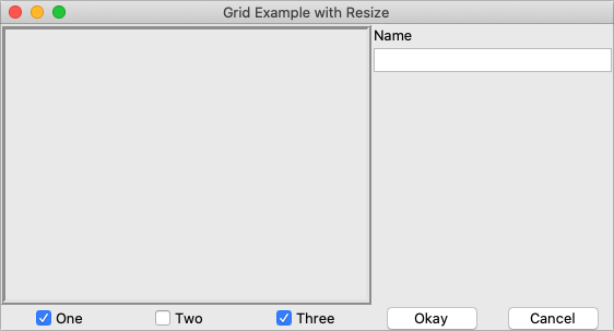 Resizing the window after adding weights.