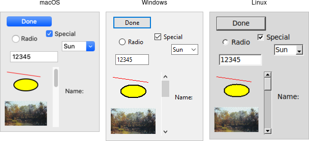 Several Tk Widgets.