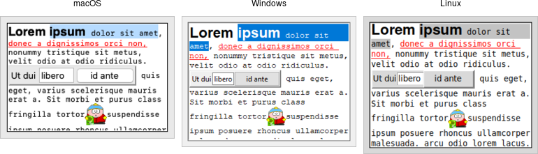 Text widgets.