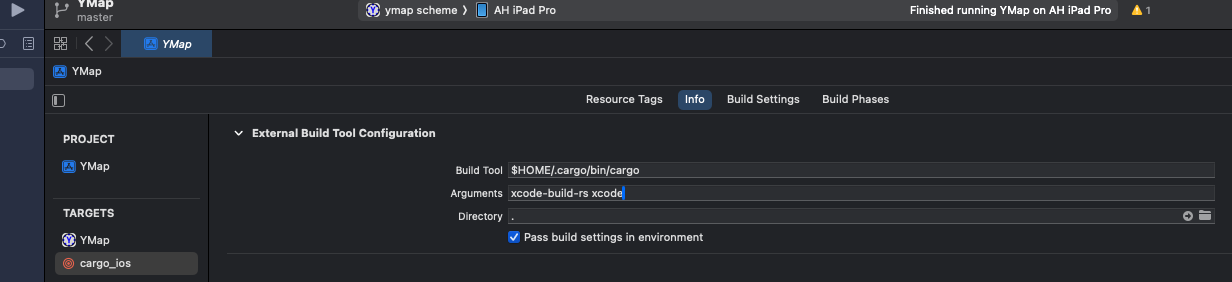 Example usage in XCode